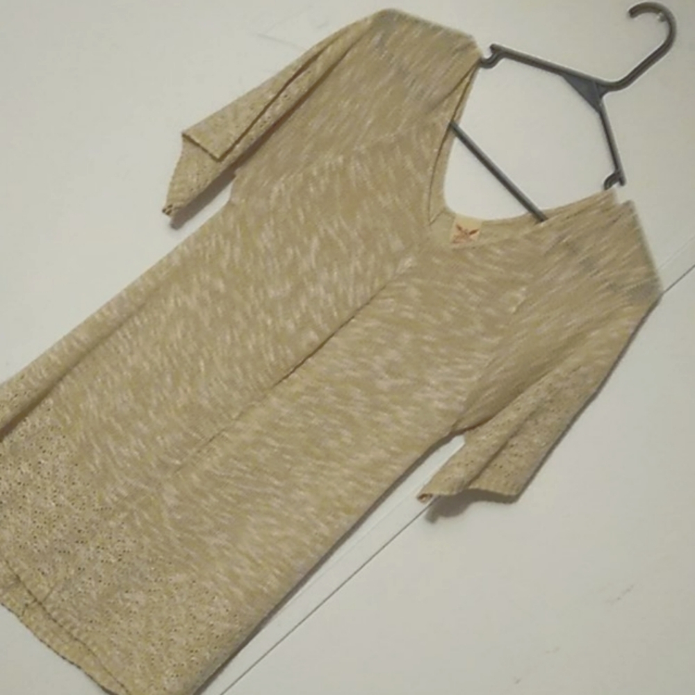 Women's sheer sweater cream colored. M